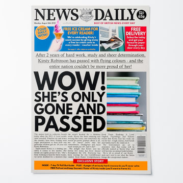 Personalised "Graduation" Newspaper Front Page