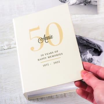 Personalised 50th Birthday 6x4 Photo Album with Sleeves