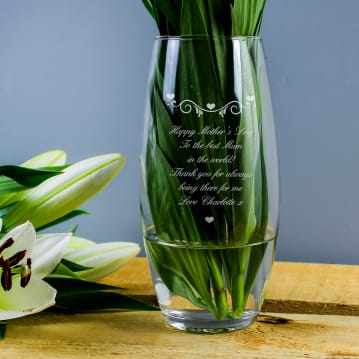 Personalised Hearts & Swirls Bullet Vase