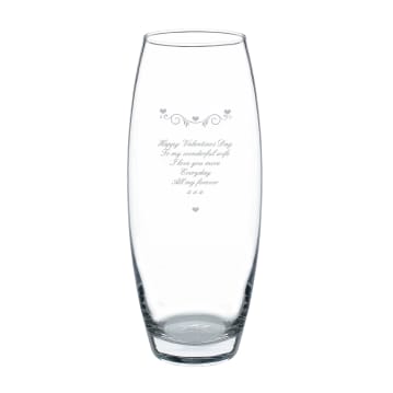 Personalised Hearts & Swirls Bullet Vase