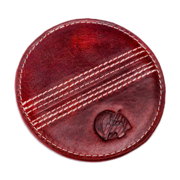 Cricket Red Buffalo Leather Coaster