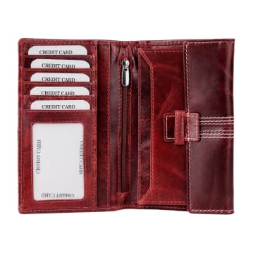 Cricket Buffalo Red Leather Travel Wallet