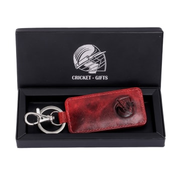 Cricket Red Buffalo Leather Key Fob