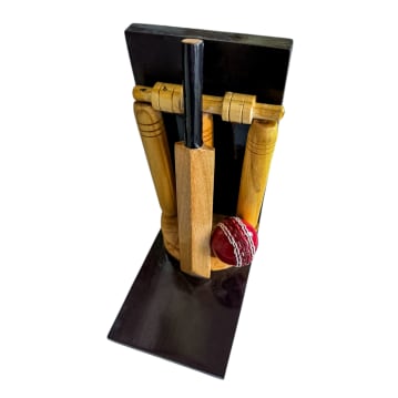 Wooden Cricket Bookend