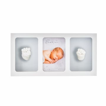 White Triple Baby Photo Frame & Casting Kit