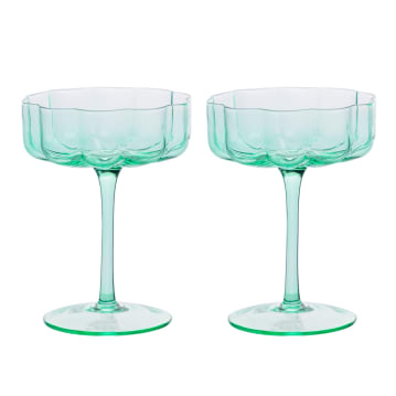 Set of 2 Scalloped Martini Glasses