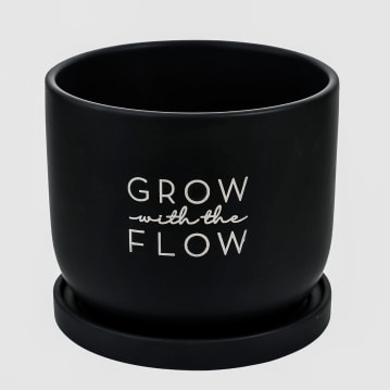 "Grow With The Flow" Ceramic Plant Pot