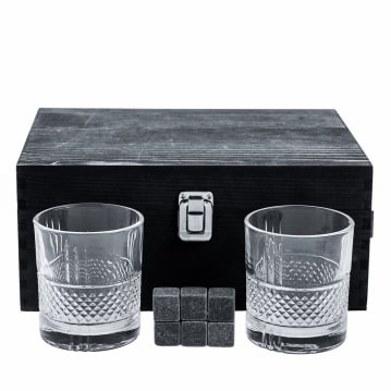 Whisky Glasses & Stones Bottle Gift Box