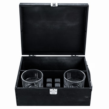 Whisky Glasses & Stones Bottle Gift Box