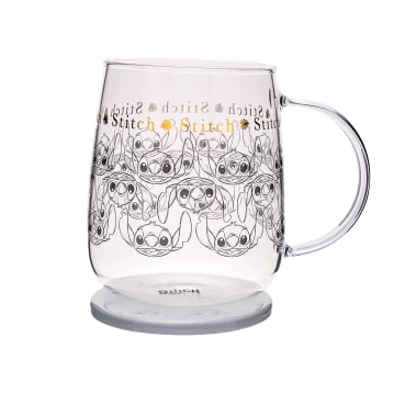 Disney Classic Collectable Stitch Glass Mug With Lid