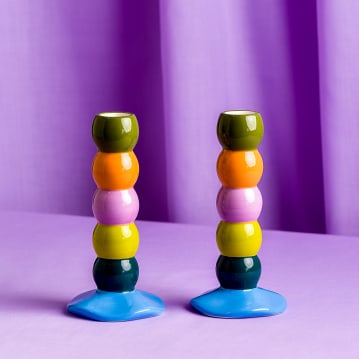 Raspberry Blossom Set of 2 Candle Sticks