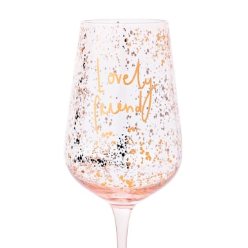 "Lovely Friend" Wine Glass