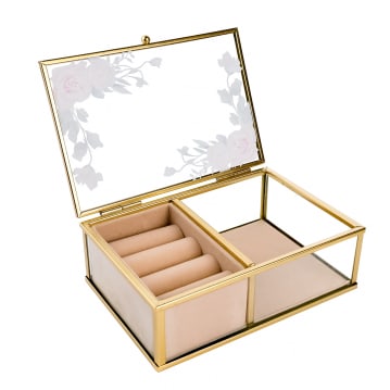 Classic Floral Glass Jewellery Boxes
