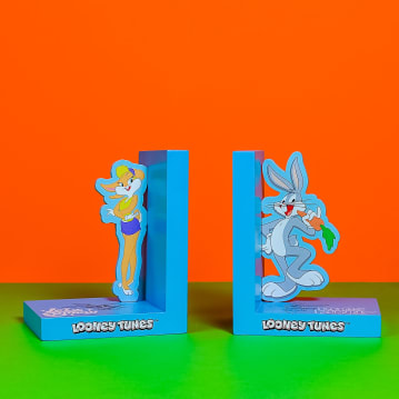 Warner Bros Looney Tunes Bugs Bunny And Lola Wooden Book Ends