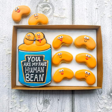 "You Are My Fave Human Bean" Hand-Iced Cookie Letterbox Gift