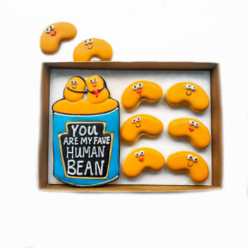 "You Are My Fave Human Bean" Hand-Iced Cookie Letterbox Gift