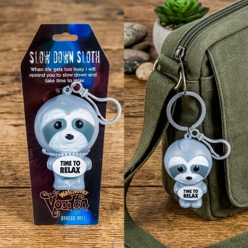 Slow Down Sloth Voodoo Stress Doll Keyring
