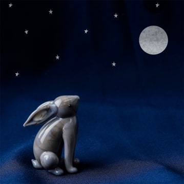 Stargazing Glass Hare Ornament