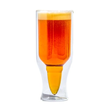 The Bullet Beer Glass with a Cool Double Wall