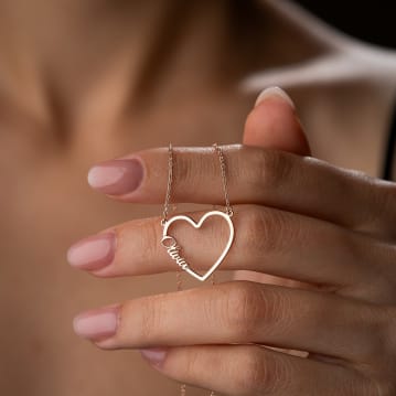 Personalised Sterling Silver Plated Three Hearts Necklace