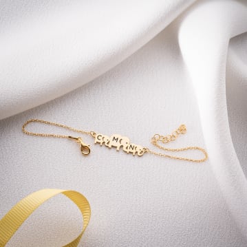 Personalised Mama & Kids Elephant Bracelet with Initials