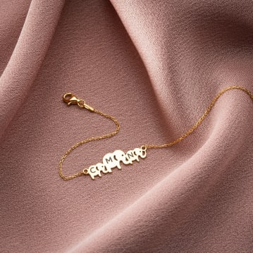Personalised Mama & Kids Elephant Bracelet with Initials