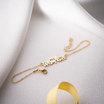 Personalised Mama & Kids Elephant Bracelet with Initials