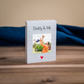 Personalised "Daddy & Me" LEGO Brick Photo Upload Blocks