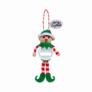 Personalisable Elf Snow Globe Christmas Decoration