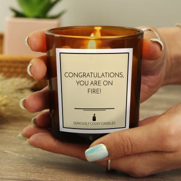 Congratulations, You are on Fire Candle