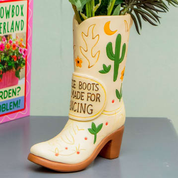 Giddy Up and Party Cowgirl Boot Vase