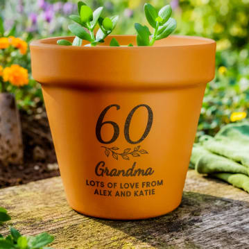 Personalised 60th Birthday Terracotta Plant Pot