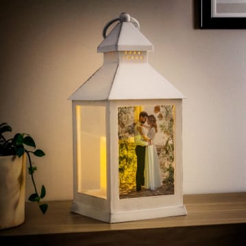 Personalised Photo Upload White Lantern