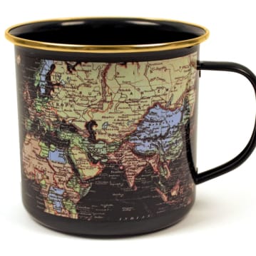 World Map Enamel Mug