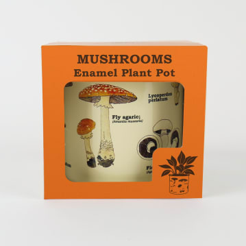 Mushroom Enamel Plant Pot