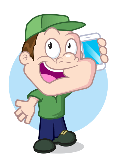 Driver Dan holding a mobile phone
