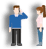 people phoning removals van vector image