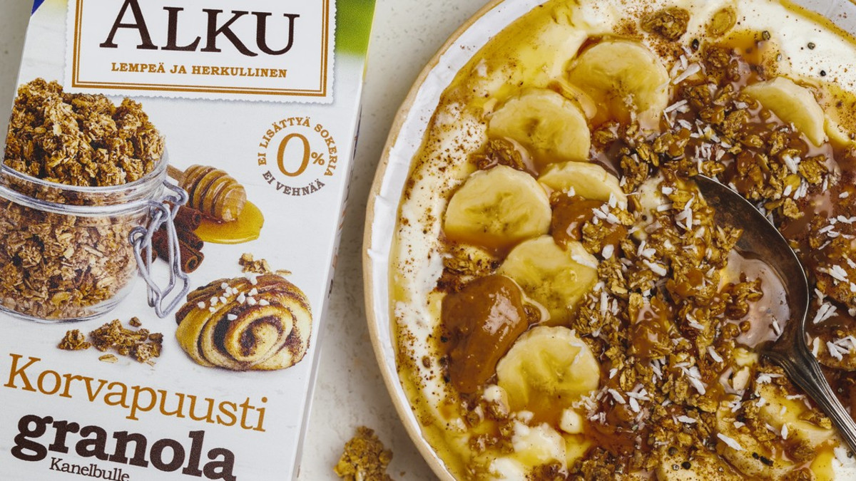 Fazer ALKU -tuoteperhe saa uutuusmaun Korvapuusti-granola