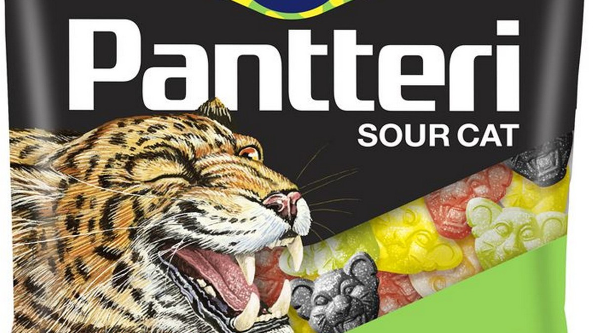 Fazer lanseeraa uuden kirpeän Pantteri-makeispussin