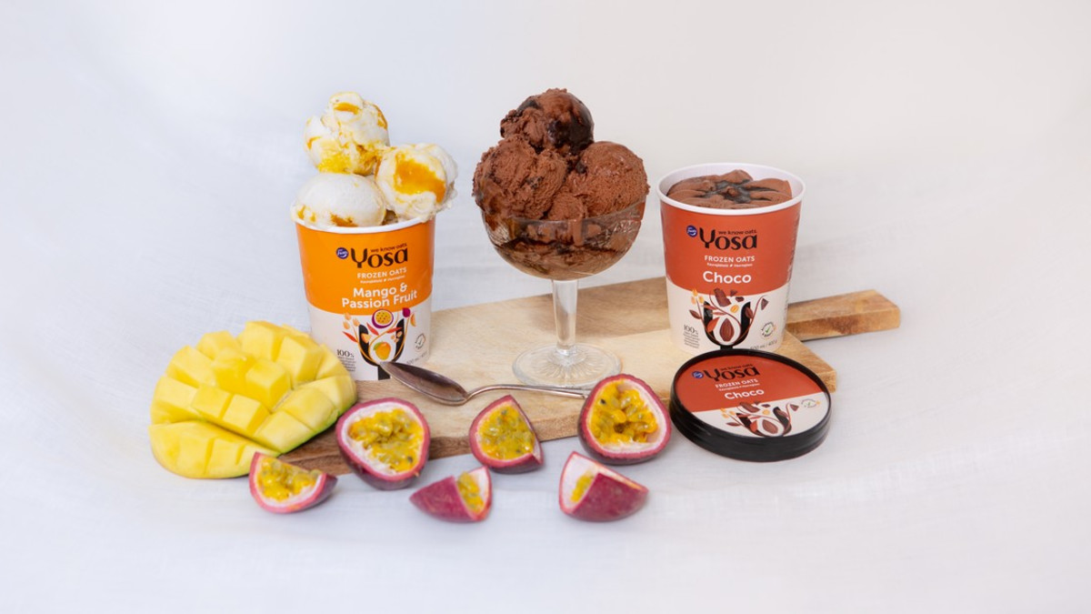Fazer Yosa Kaurajäätelöt saivat uudet maut Choco ja Mango-Passion