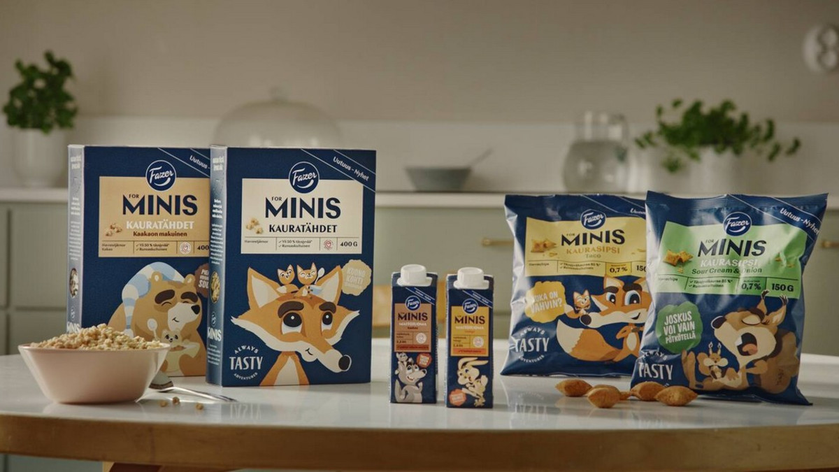 Fazer for Minis -välipalaperhe tulossa - terveellisempiä muroja, sipsejä ja maitojuomia