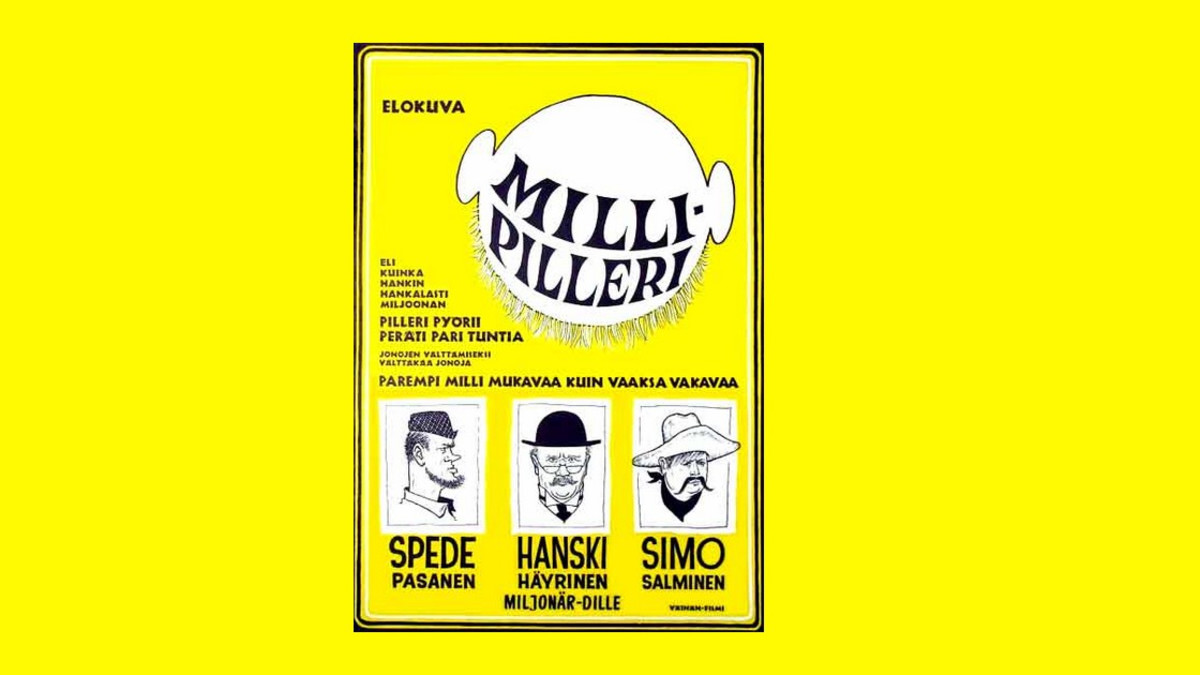 Tänään tv:stä: Spede Pasanen -klassikko Millipilleri - mukana mm. Simo Salminen ja Ville Virtanen lapsena
