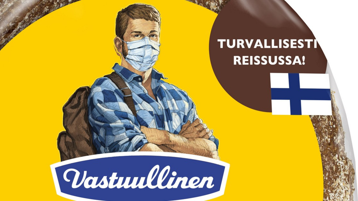 Reissumies kampanjoi kasvomaskien käytön puolesta pukeutumalla maskiin miljoonassa leipäpussissa