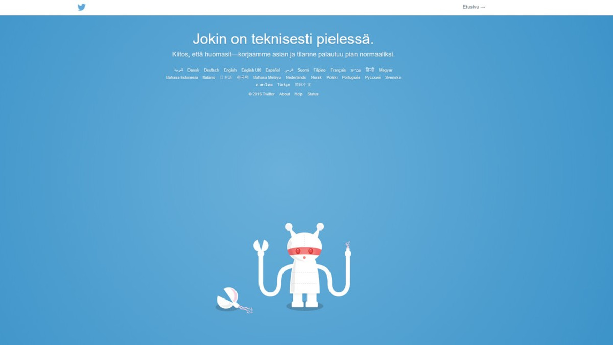 Twitter on kaatunut
