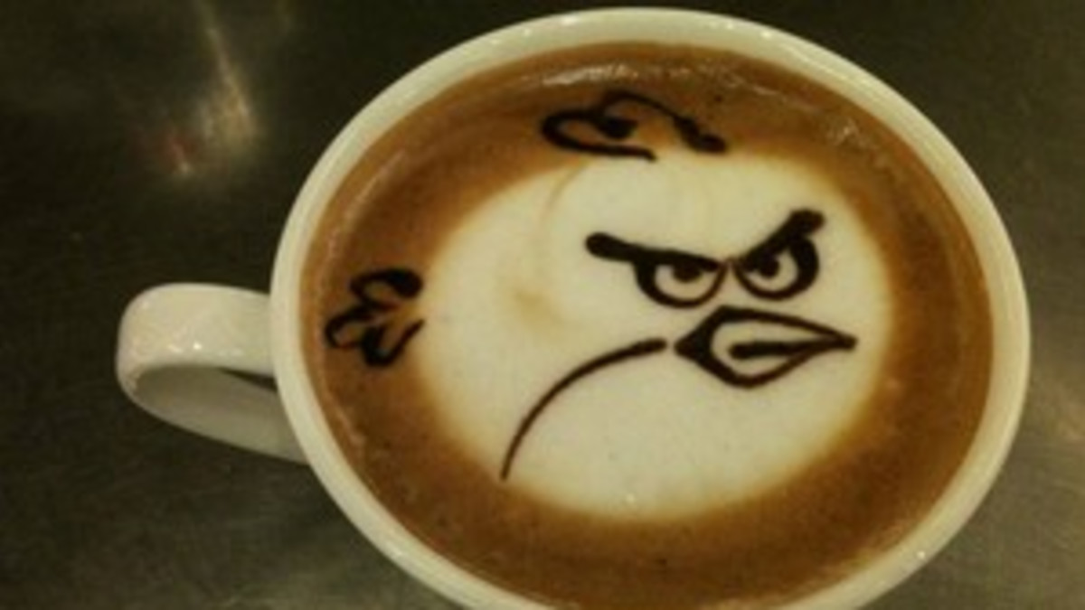 Angry Bird ilmestyi kahviin