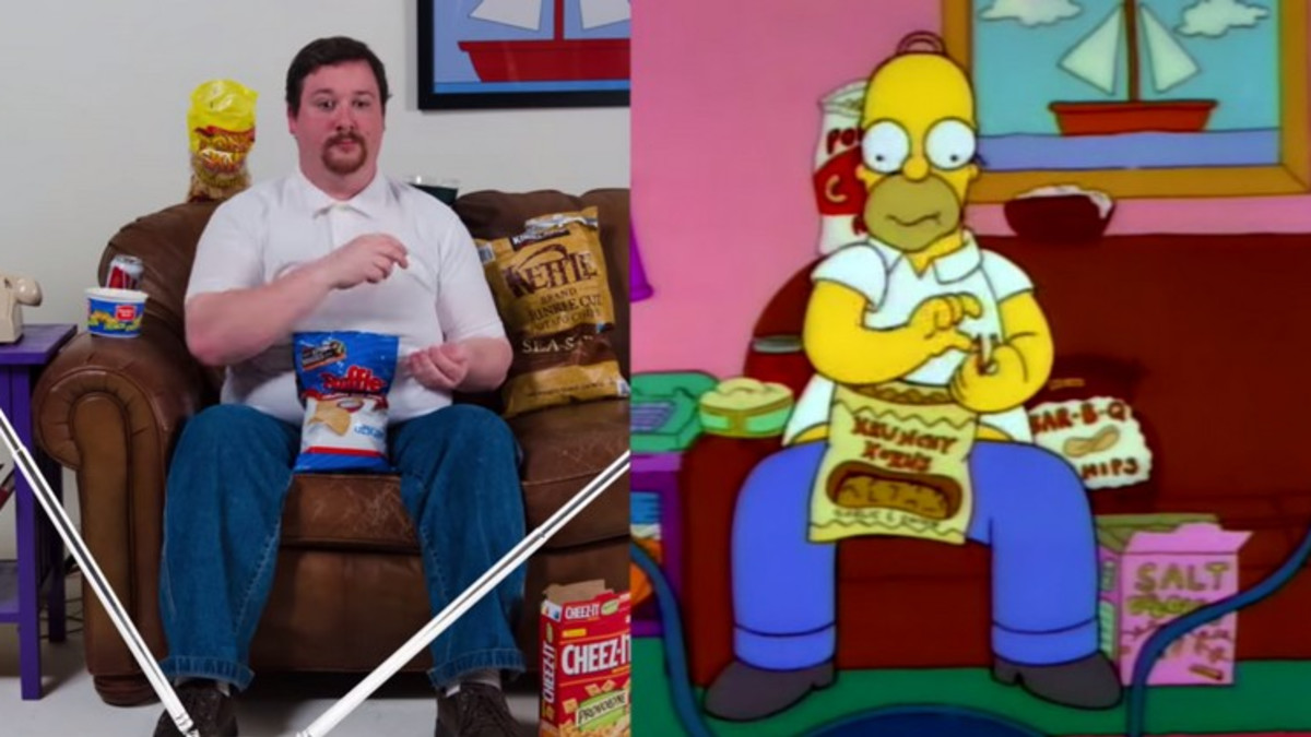 Hulvaton Simpsonit-video: näin syödään kuin Homer