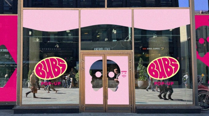 Havainnekuva Helsinkiin 29.8. avautuvasta BUBS-pop-up-myymälästä.