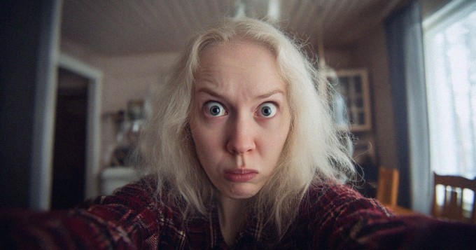 Nainen on oma itsensä kotona.