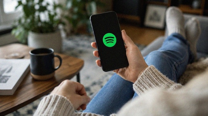 Spotify kännykässä.