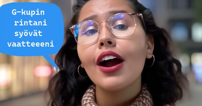 Somettaja naureskelee: "G-kupin rintani syövät vaatteeni"